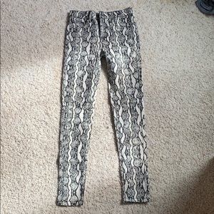 snake skin jeans